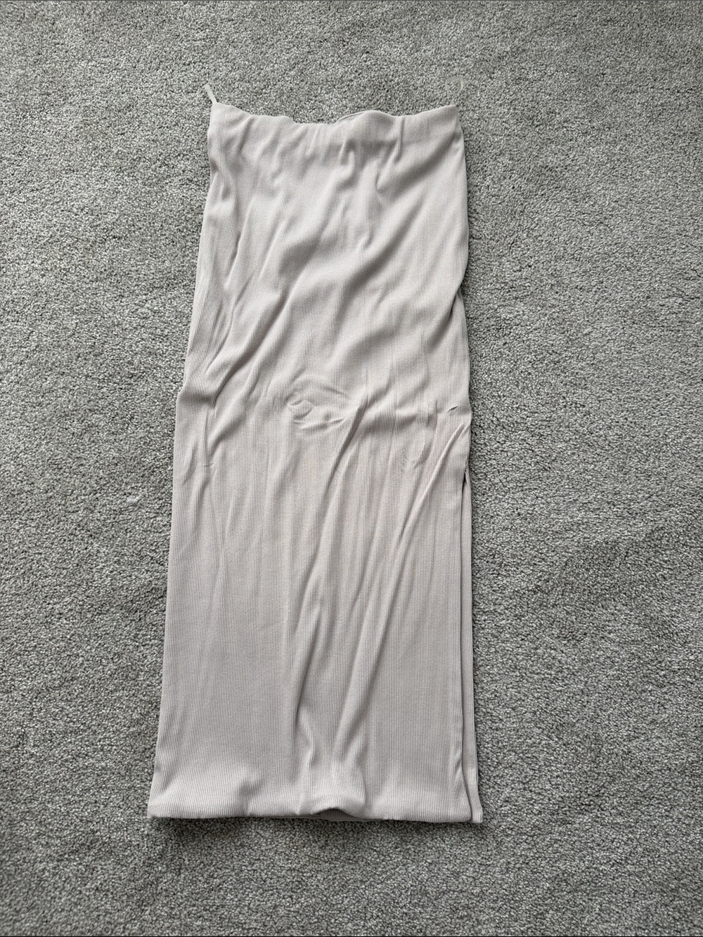 Women's Cream Straight Midi Skirt